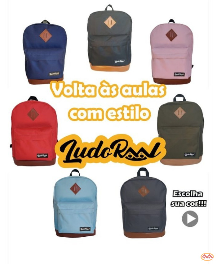 Mochila Ludo Raal Barra bela unissex casual escolar